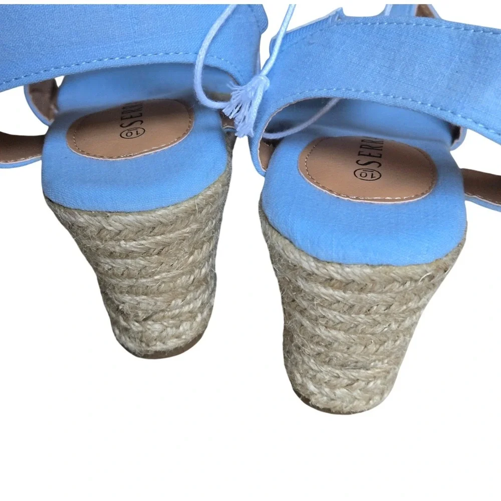 Serra‎ Blue Espadrille Wedge Sandals Women's Size 10 NWT Summer
